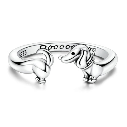 Dachshund Open Ring | Sterling Silver 925 Serenyah