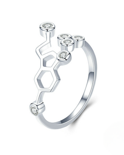 Anillo Alvéa – Anillo hexagonal de panal de abeja de plata de ley 925 | Joyería geométrica minimalista