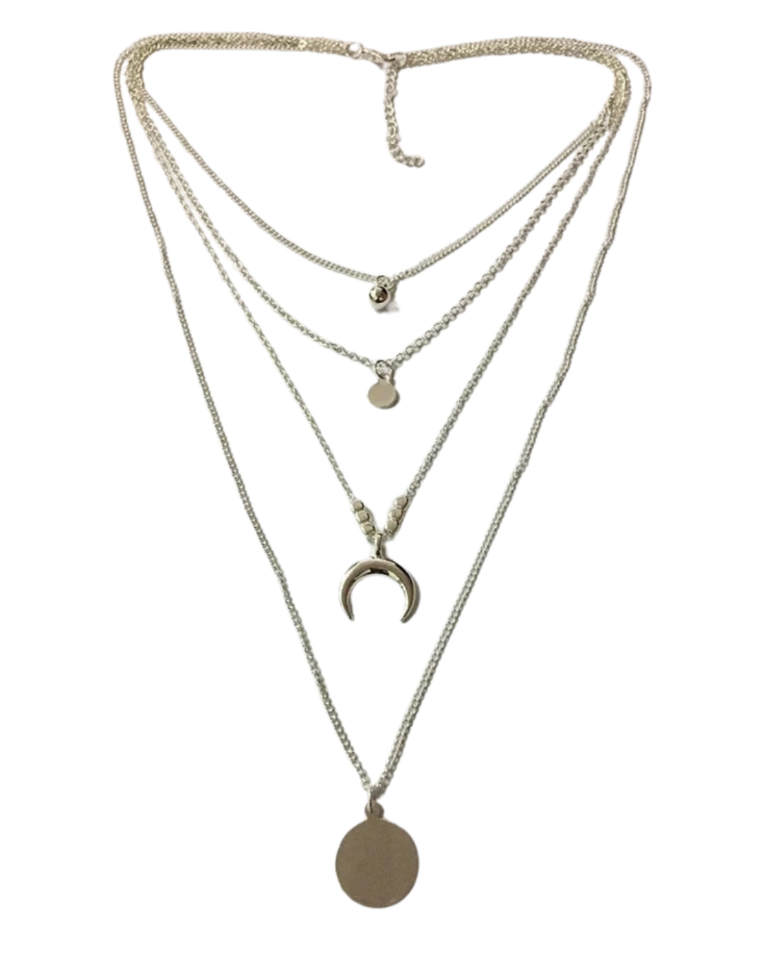 Collar en capas Luna Cascade | Colgante de luna en oro y plata – Serenyah