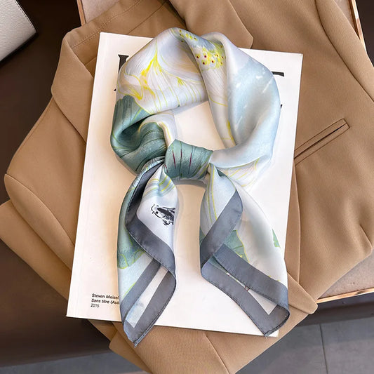 Lenço Quadrado Silk-Touch Padrão Xadrez Serenyah
