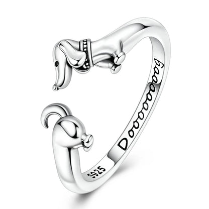 Dachshund Open Ring | Sterling Silver 925 Serenyah