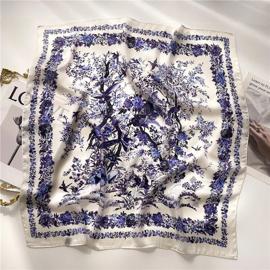 Lenço Quadrado Silk-Touch Padrão Xadrez Serenyah