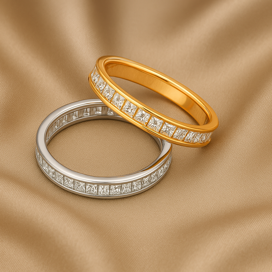 Liora Ring – 925 Sterling Silver Flat Band Ring with Micro Zirconia Line | Minimalist Luxury