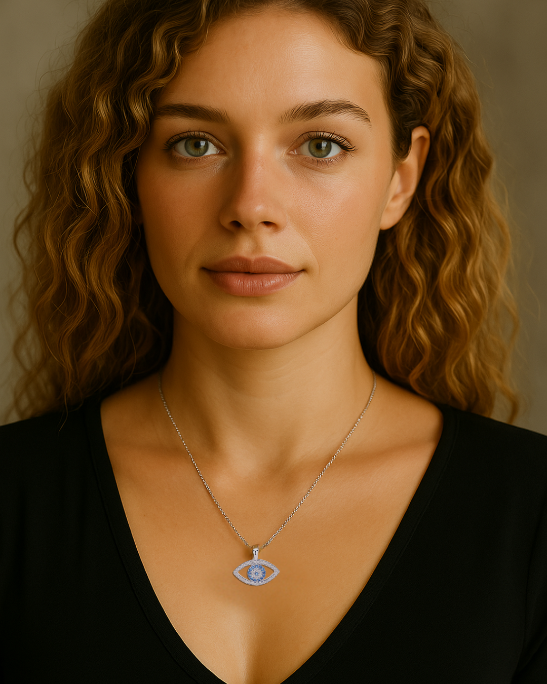 Collar de plata de ley 925 con colgante Ojo turco del Egeo – Serenyah