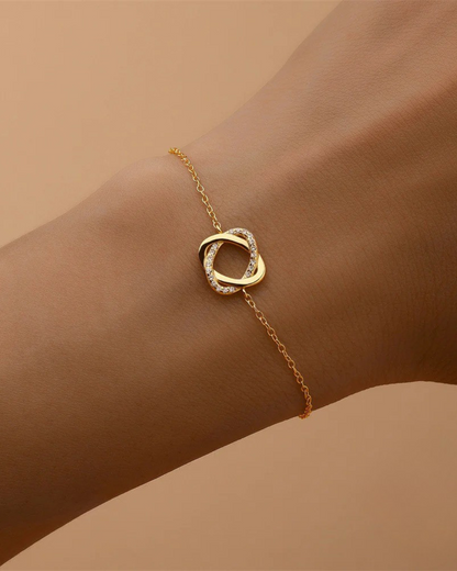 Aurélya Link – Pulsera de circonitas de plata 925 chapada en oro para mujer | Serenyah