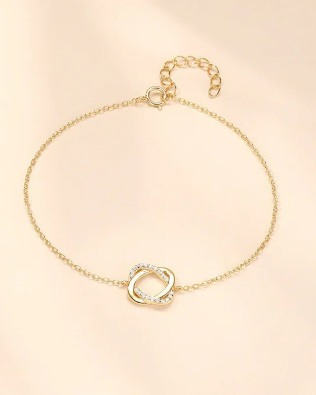 Aurélya Link – Pulsera de circonitas de plata 925 chapada en oro para mujer | Serenyah