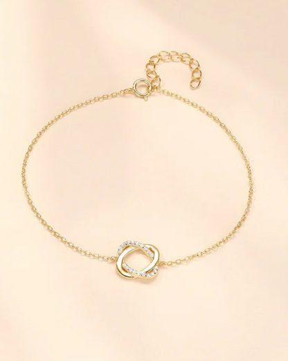 Aurélya Link – Pulsera de circonitas de plata 925 chapada en oro para mujer | Serenyah