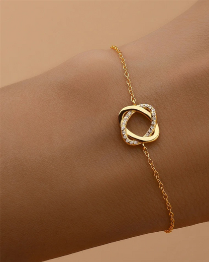 Aurélya Link – Pulsera de circonitas de plata 925 chapada en oro para mujer | Serenyah