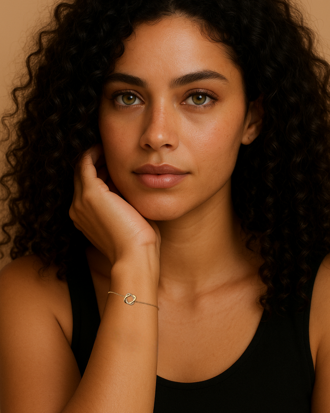 Aurélya Link – Pulsera de circonitas de plata 925 chapada en oro para mujer | Serenyah