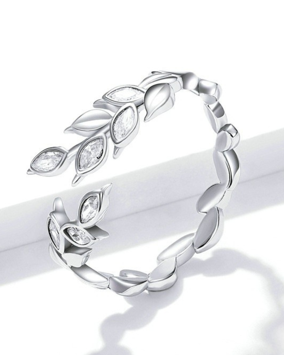 Anillo Aurina – Anillo Abierto de Oreja de Trigo de Plata de Ley 925 | Ajustable | Joyería Inspirada en la Naturaleza