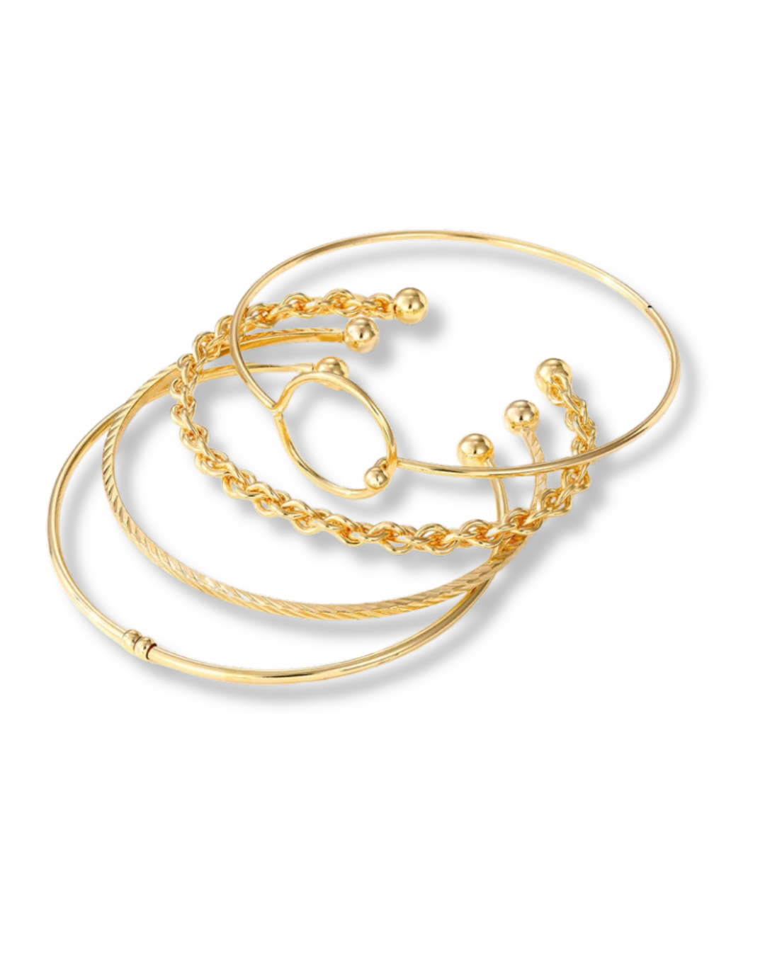 Juego Capri – Pulsera apilable geométrica de 4 piezas para mujer | Oro y plata | Serenyah