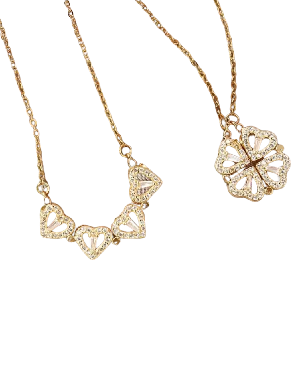 Collar Trébol Celeste | Colgante Corazón Trébol de Cuatro Hojas 2 en 1 – Serenyah