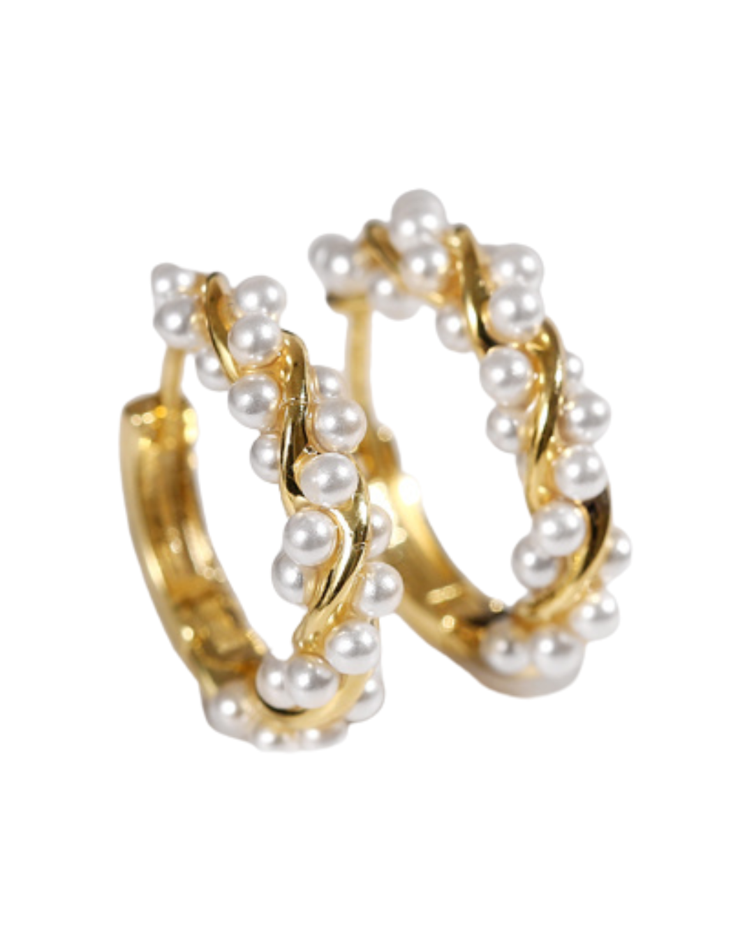 Pendientes Élysée – Pendientes de Aro con Perlas Irregulares | Oro y Oro Rosa | Bohemio Elegante | Serenyah