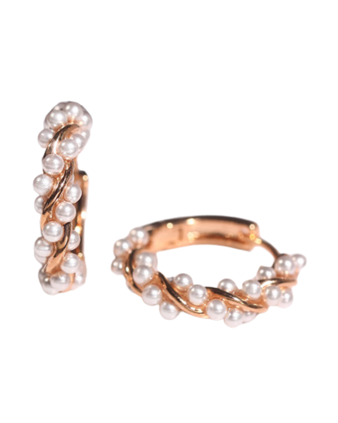 Pendientes Élysée – Pendientes de Aro con Perlas Irregulares | Oro y Oro Rosa | Bohemio Elegante | Serenyah