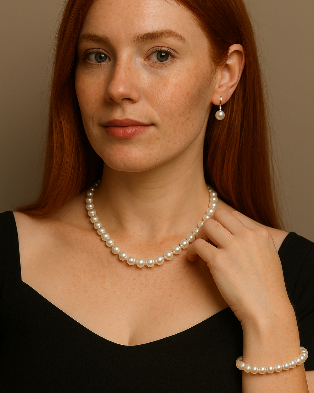 Eterna Perla – Natural Pearl Jewelry Set with Necklace, Bracelet & Earrings | Serenyah