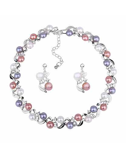 Fiore di Perla - Conjunto de collar y pendientes de perlas multicolores Serenyah