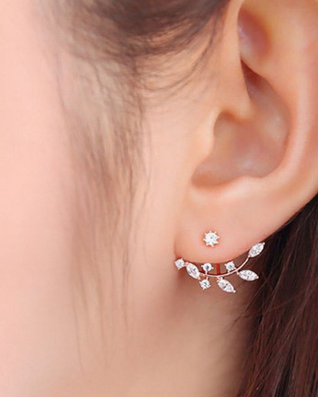 Pendientes Fiorelle – Pendientes de botón florales con circonitas | Oro, Oro Rosa y Plata | Serenyah