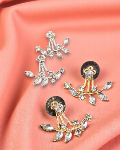 Pendientes Fiorelle – Pendientes de botón florales con circonitas | Oro, Oro Rosa y Plata | Serenyah