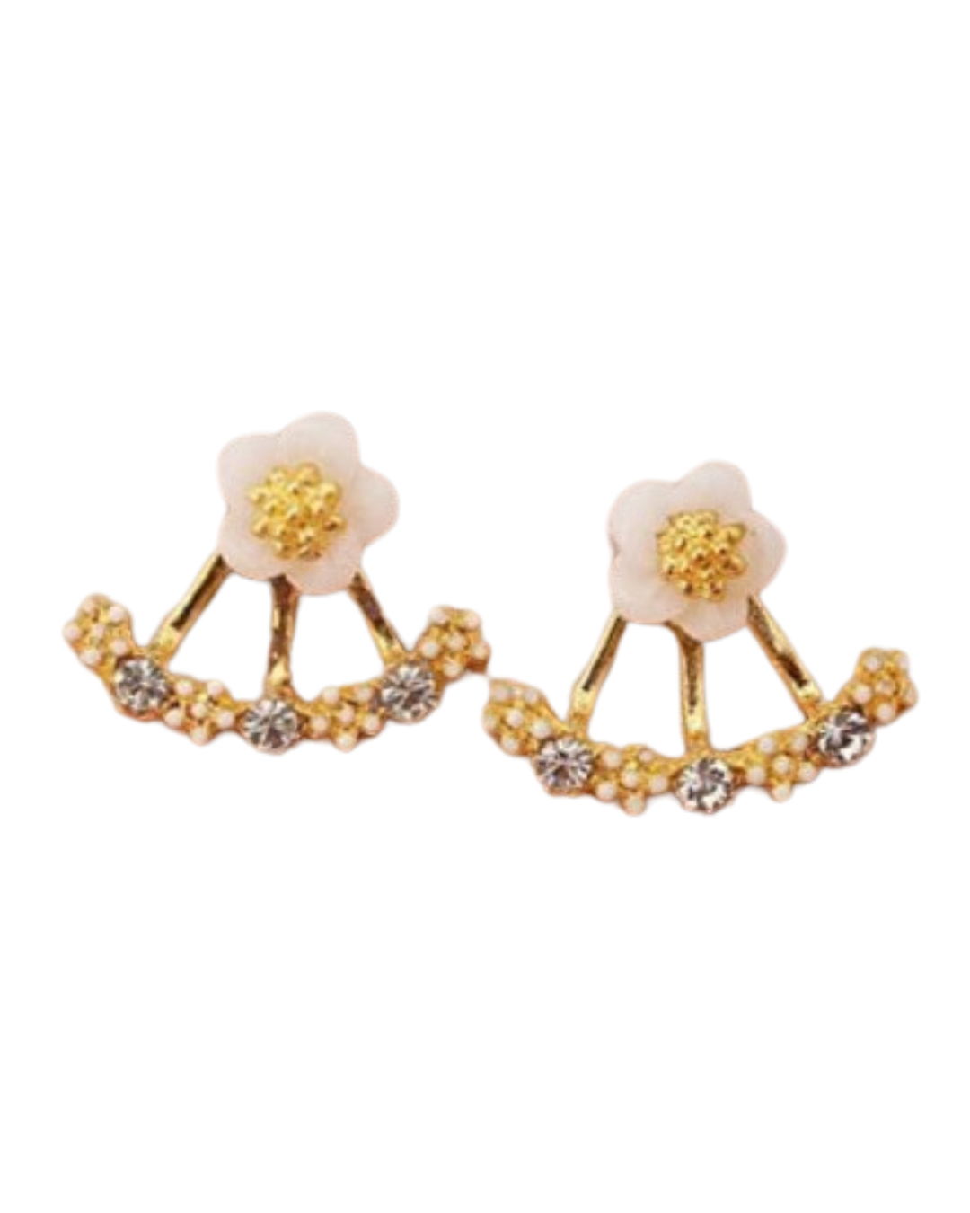 Pendientes Fiorelle – Pendientes de botón florales con circonitas | Oro, Oro Rosa y Plata | Serenyah