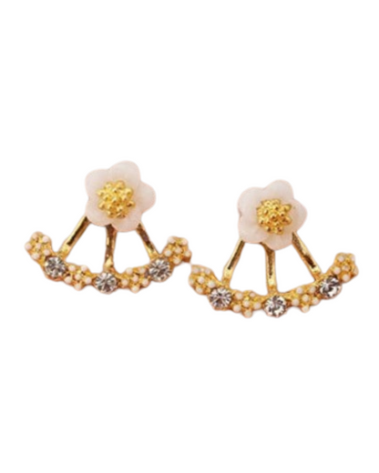 Pendientes Fiorelle – Pendientes de botón florales con circonitas | Oro, Oro Rosa y Plata | Serenyah