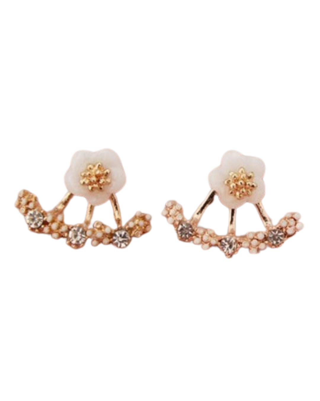 Pendientes Fiorelle – Pendientes de botón florales con circonitas | Oro, Oro Rosa y Plata | Serenyah