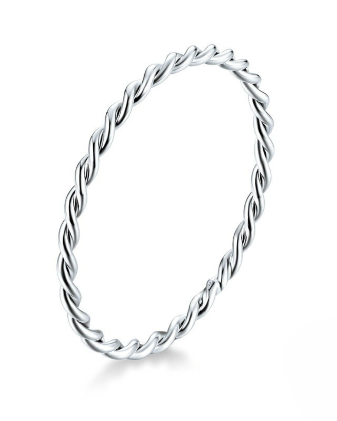 Lívia Ring – Anillo de banda retorcida de plata de ley 925 | Joyería minimalista apilable