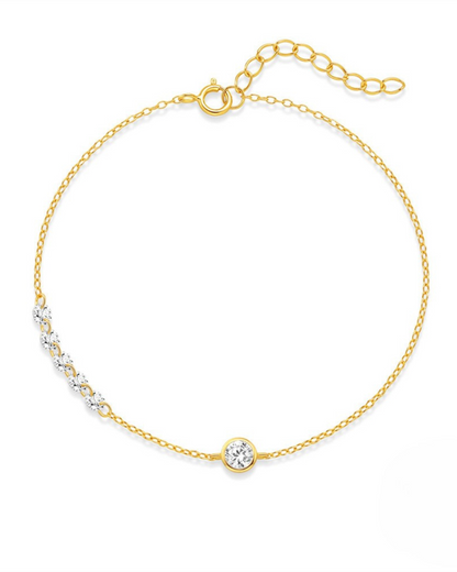 Conjunto Luna D'Oro – Collar y Pulsera Chapados en Oro de Plata 925 con Circonita Cúbica | Serenyah