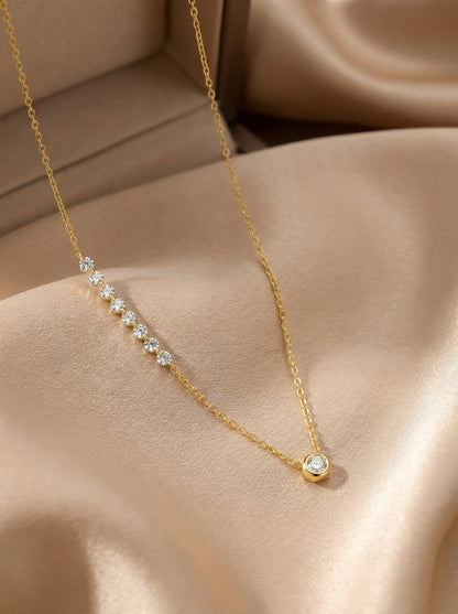 Conjunto Luna D'Oro – Collar y Pulsera Chapados en Oro de Plata 925 con Circonita Cúbica | Serenyah