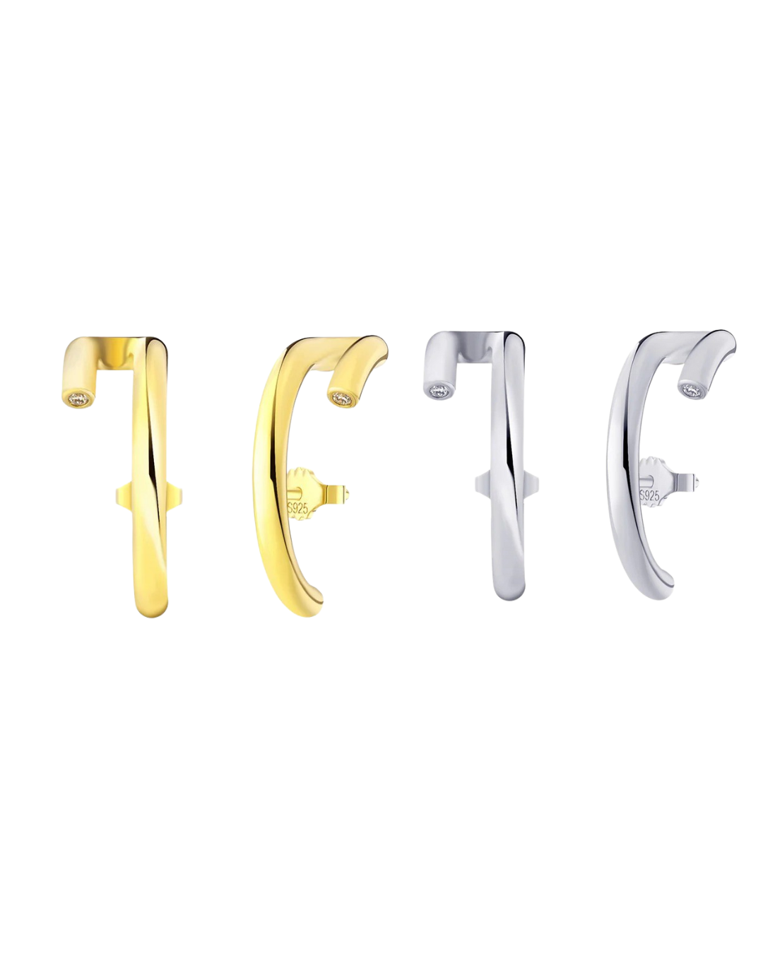 Milan Arc Earrings – 925 Sterling Silver & 14K Gold Plated | Serenyah