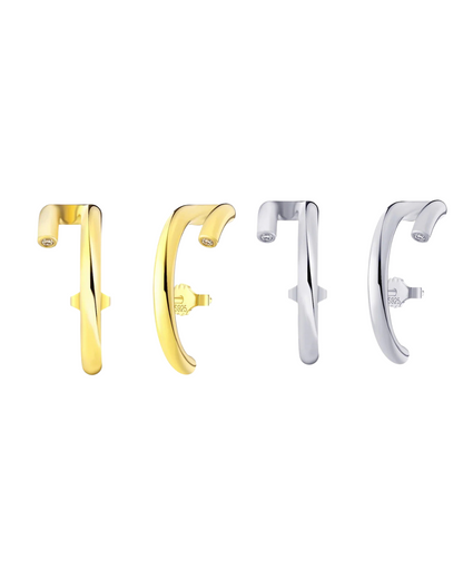 Milan Arc Earrings – 925 Sterling Silver & 14K Gold Plated | Serenyah