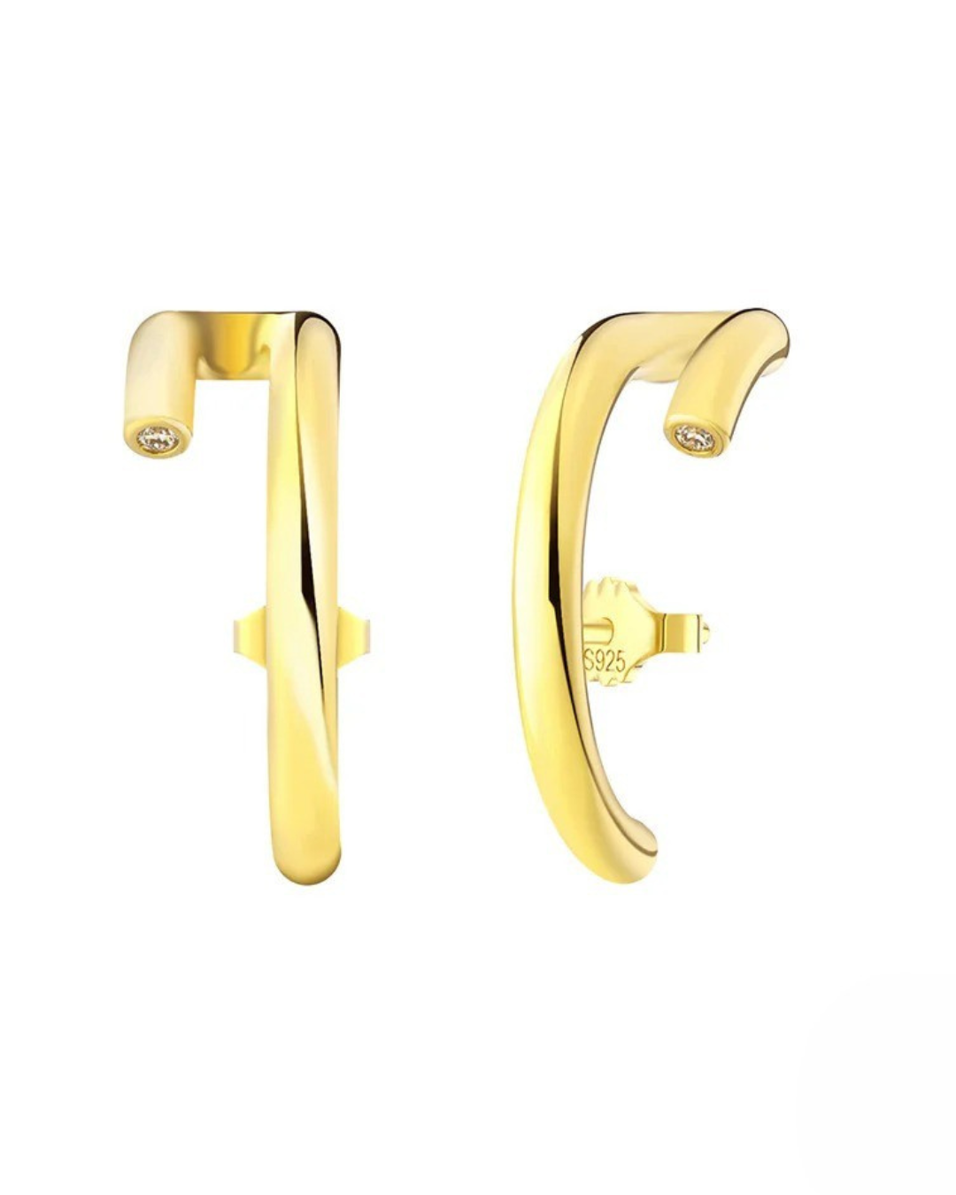 Milan Arc Earrings – 925 Sterling Silver & 14K Gold Plated | Serenyah