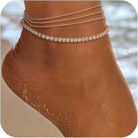Tobillera en capas Nicea – Tobillera minimalista de oro y perlas de Serenyah