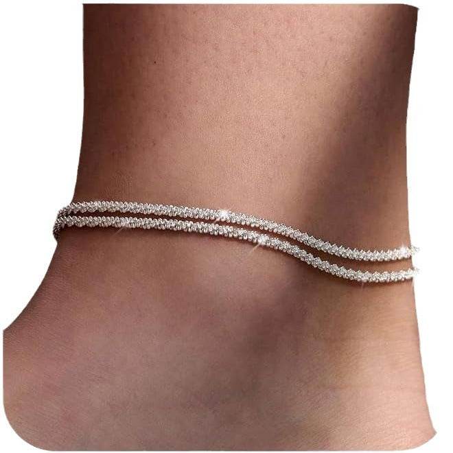 Tobillera en capas Nicea – Tobillera minimalista de oro y perlas de Serenyah