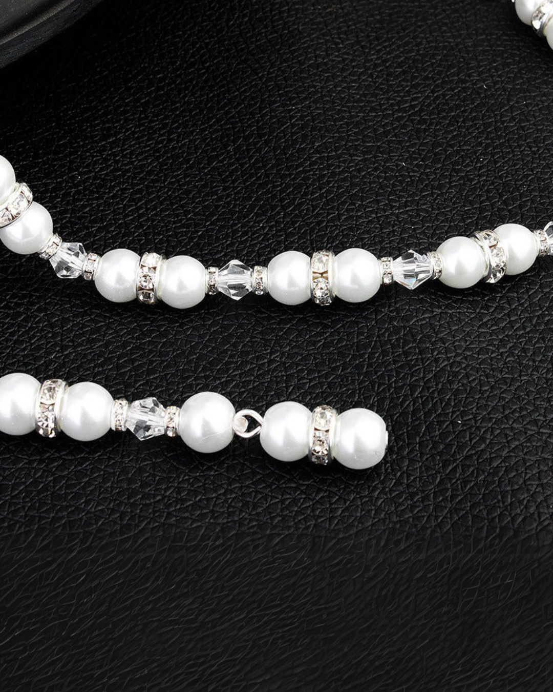 Collar de perlas en cascada para espalda | Joyas de novia de perlas y cristales – Serenyah