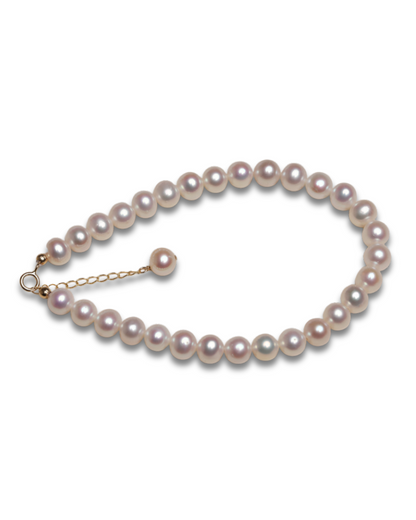 Perla Vera – Pulsera de perlas naturales de agua dulce con cierre de oro de 14K | Serenyah