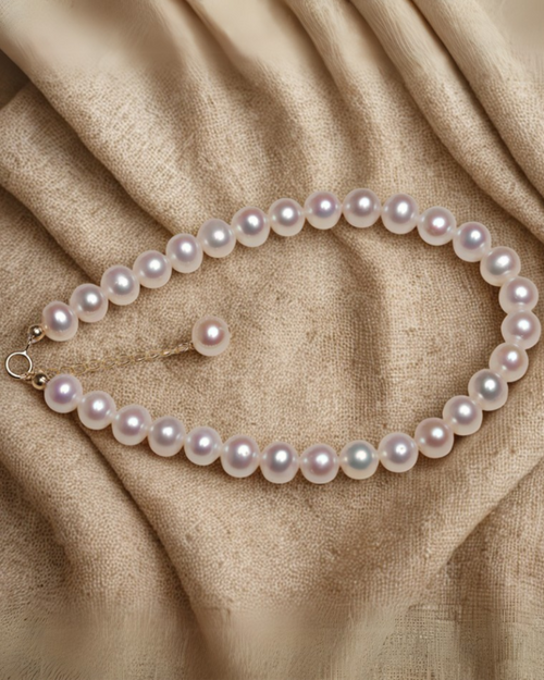 Perla Vera – Pulsera de perlas naturales de agua dulce con cierre de oro de 14K | Serenyah