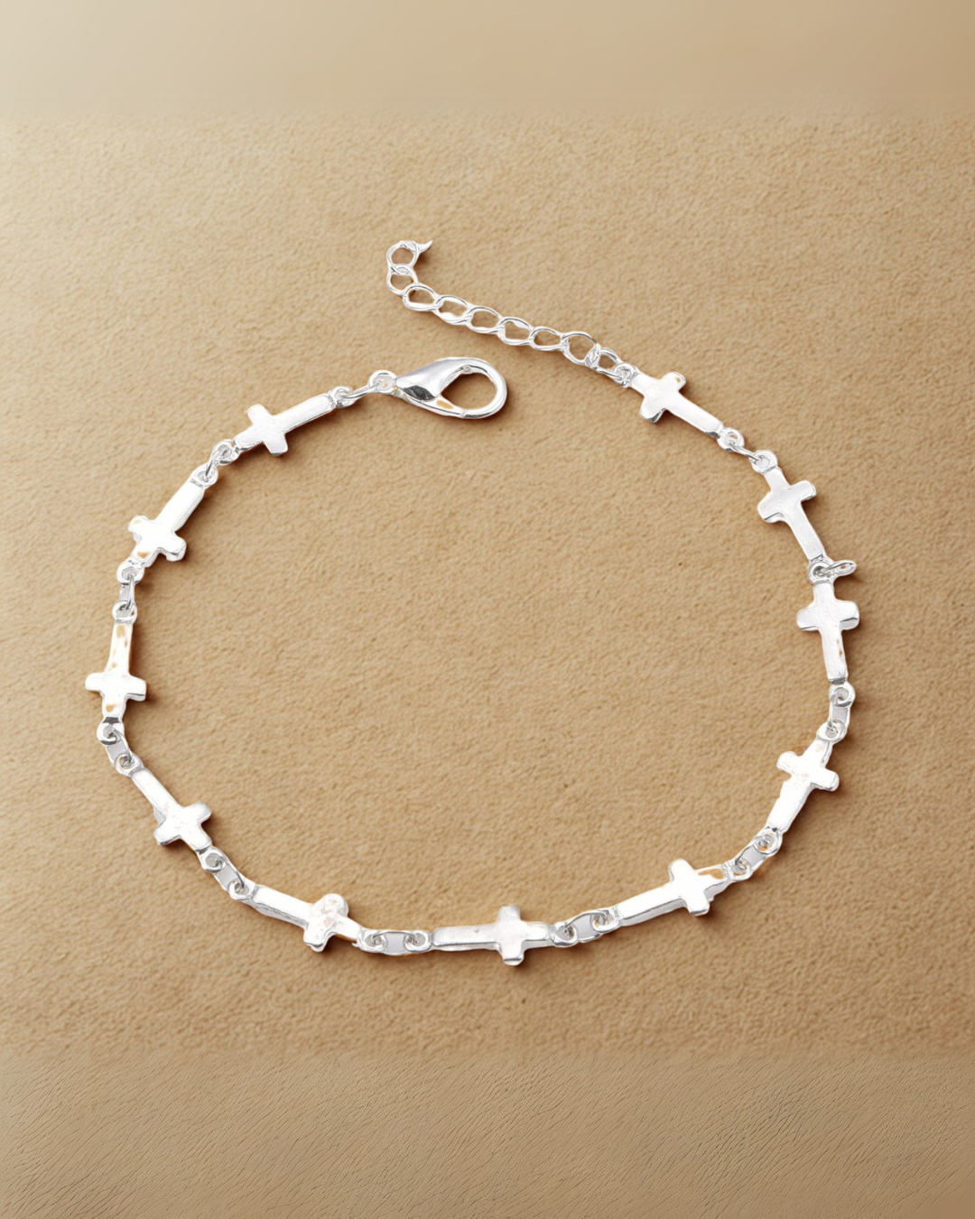 Croce Fine – Dainty Cross Link Bracelet for Women | Gold & Silver | Serenyah