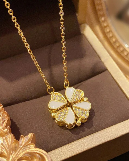 Riviera Clover Necklace | Mother of Pearl Four-Leaf Clover Pendant – Serenyah