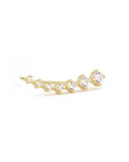 Arcos Rivoli – Pendientes trepadores de circonita de plata 925 | Oro y oro blanco | Serenyah