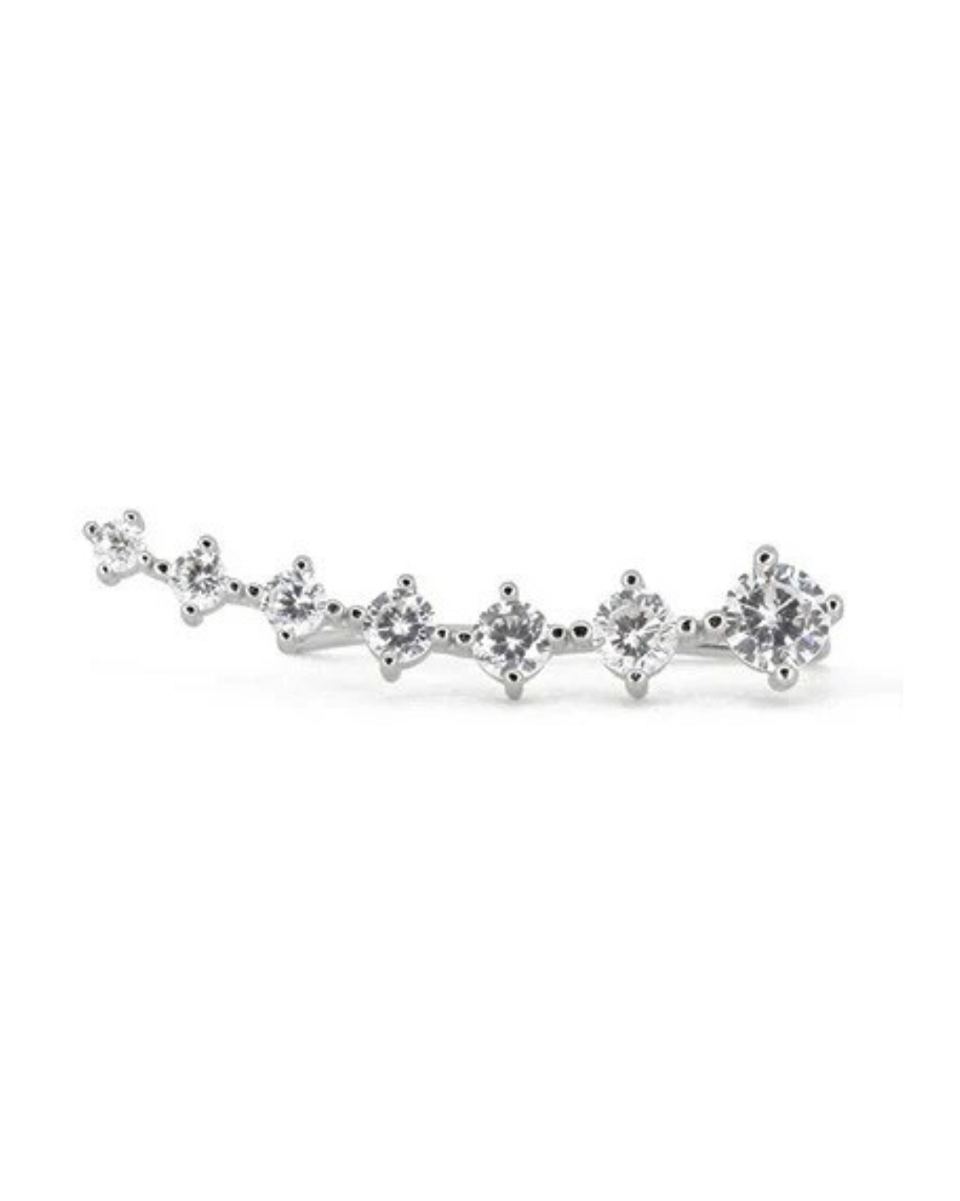 Arcos Rivoli – Pendientes trepadores de circonita de plata 925 | Oro y oro blanco | Serenyah