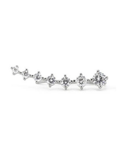 Arcos Rivoli – Pendientes trepadores de circonita de plata 925 | Oro y oro blanco | Serenyah