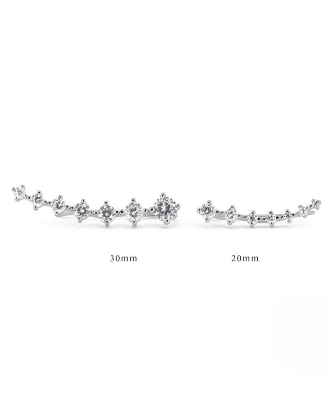 Arcos Rivoli – Pendientes trepadores de circonita de plata 925 | Oro y oro blanco | Serenyah