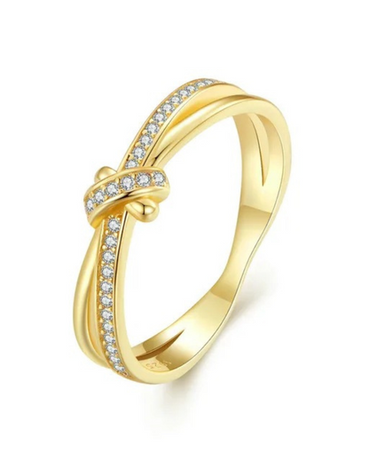 Soléa Ring – 925 Sterling Silver Knot Ring with Zirconia | Gold & Silver | Symbol of Union