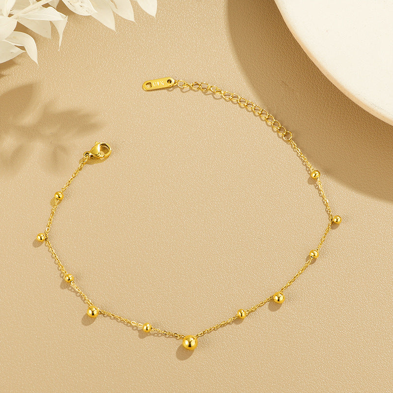 Siena Gold Anklet – Delicate Beaded Ankle Bracelet by Serenyah