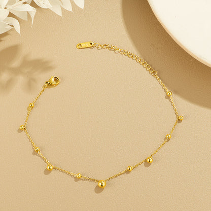 Siena Gold Anklet – Delicate Beaded Ankle Bracelet by Serenyah