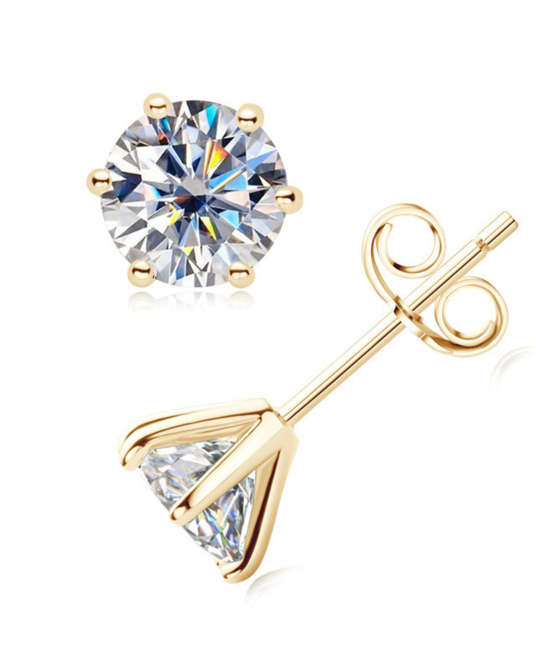 Verona Studs – Cubic Zirconia Stud Earrings in Gold or Silver | Serenyah
