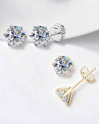 Verona Studs – Cubic Zirconia Stud Earrings in Gold or Silver | Serenyah
