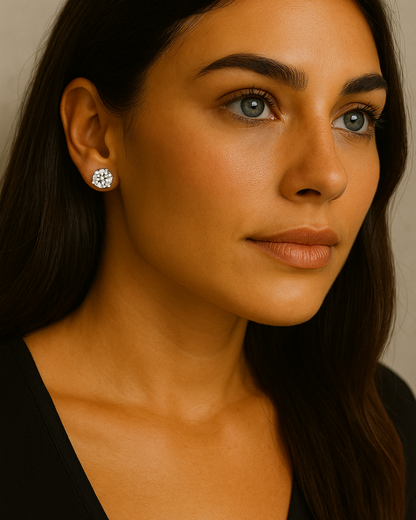 Verona Studs – Cubic Zirconia Stud Earrings in Gold or Silver | Serenyah
