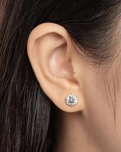 Verona Studs – Cubic Zirconia Stud Earrings in Gold or Silver | Serenyah