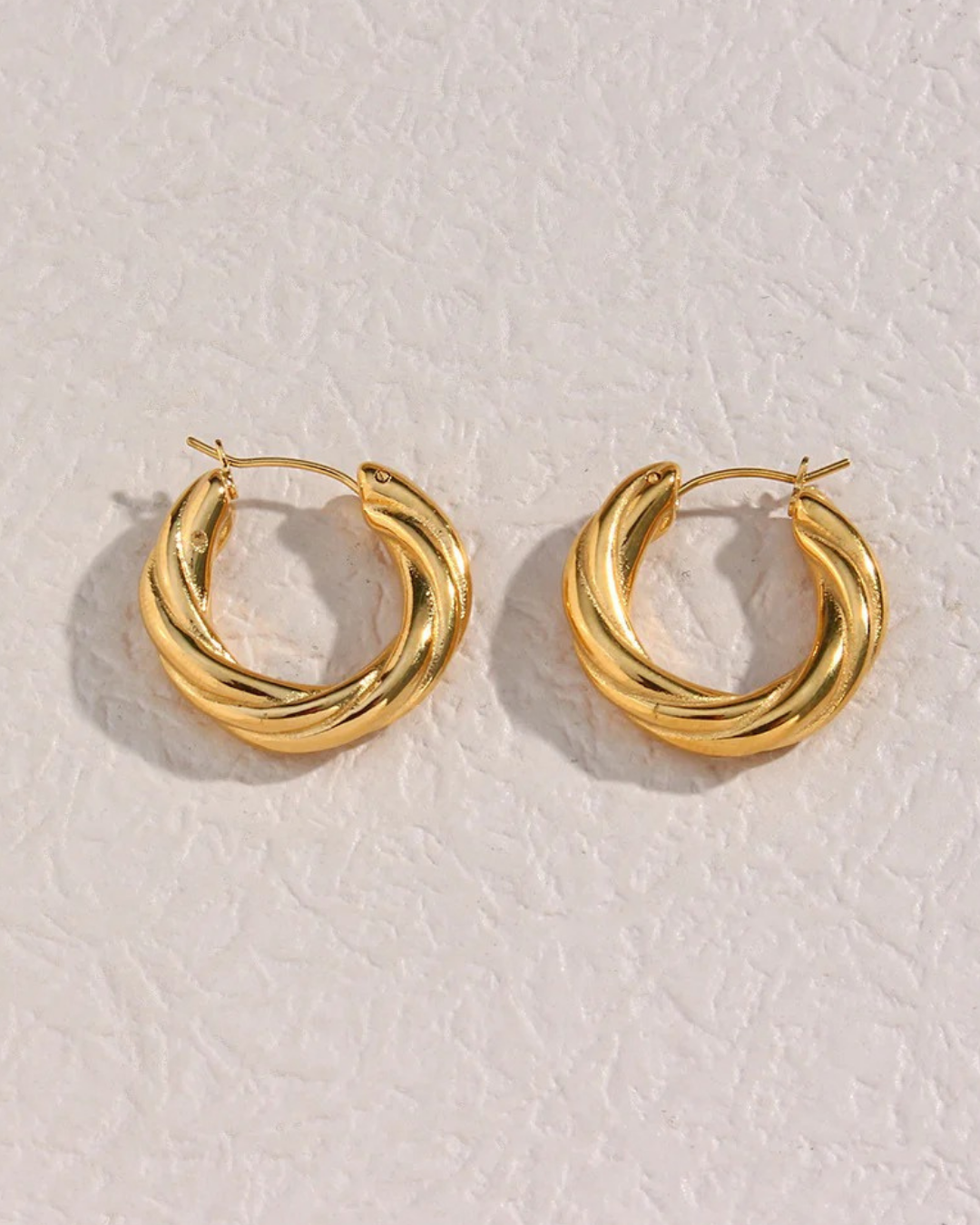 Aretes de Acero Inoxidable Retorcido Vienne Hoops – Serenyah